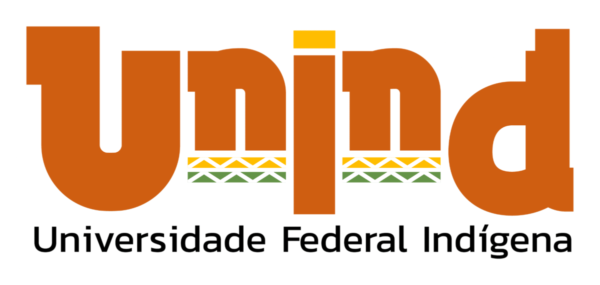 Marca oficial da Unind, Universidade Federal Indígena, com grafismo tradicional em amarelo e verde