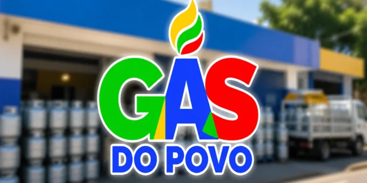 Logotipo do Gás do Povo sobre distribuidora de botijões representando a adesão de revendedoras ao programa pela Caixa
