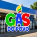 Logotipo do Gás do Povo sobre distribuidora de botijões representando a adesão de revendedoras ao programa pela Caixa