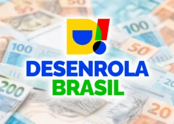 Logo do Desenrola Brasil sobre notas de dinheiro, representando o novo programa de renegociação de dívidas.