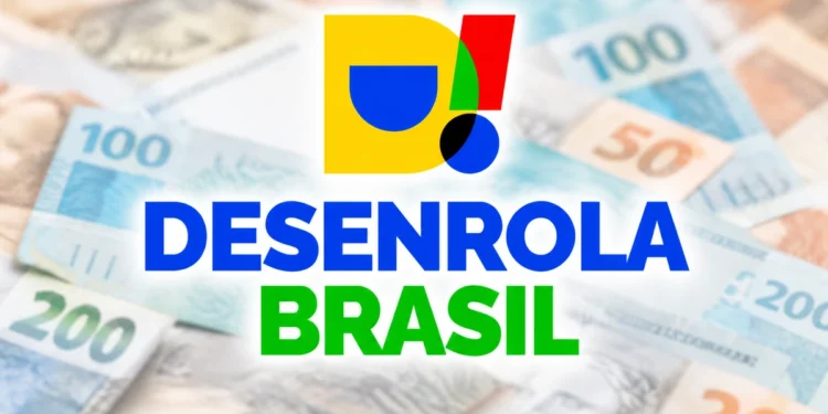Logo do Desenrola Brasil sobre notas de dinheiro, representando o novo programa de renegociação de dívidas.