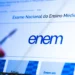 Tela com logotipo do Enem em destaque, relacionada ao pedido de isenção da taxa do Enem 2026.