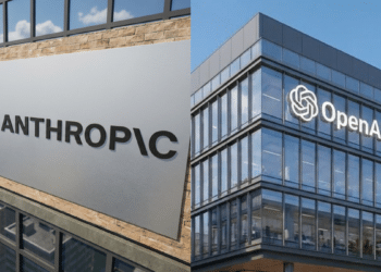 Empresas da Anthropic e OpenAI lado a lado.