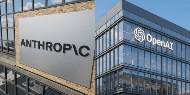 Empresas da Anthropic e OpenAI lado a lado.