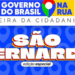 Banner colorido anuncia Governo do Brasil na Rua em São Bernardo, feira da cidadania, edição especial.