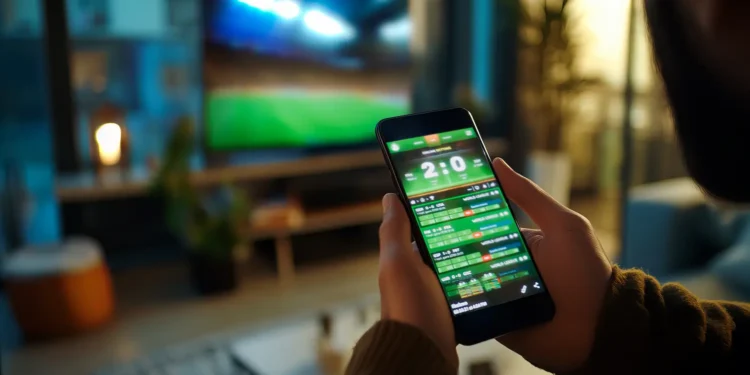 Pessoa utilizando smartphone exibindo aplicativo de apostas, representando ações do governo contra bets ilegais e proteção de recursos públicos.