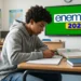 Estudante fazendo anotações em sala de aula com destaque para Enem 2026.