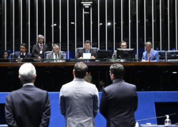 Sessão no Plenário do Senado Federal durante anúncio de nomeações do concurso público de 2022.