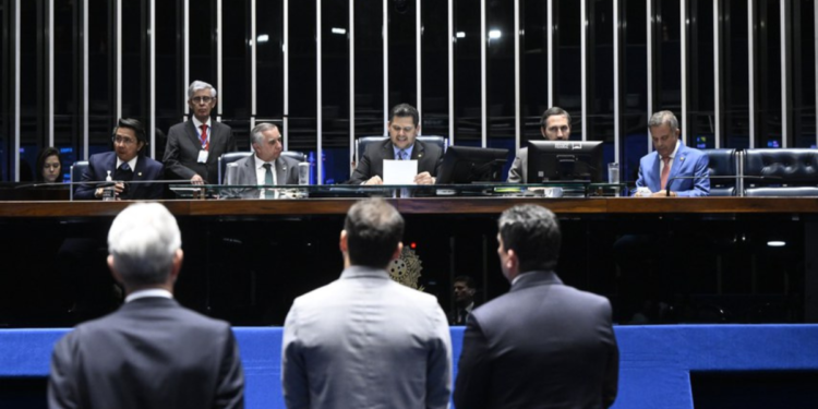 Sessão no Plenário do Senado Federal durante anúncio de nomeações do concurso público de 2022.