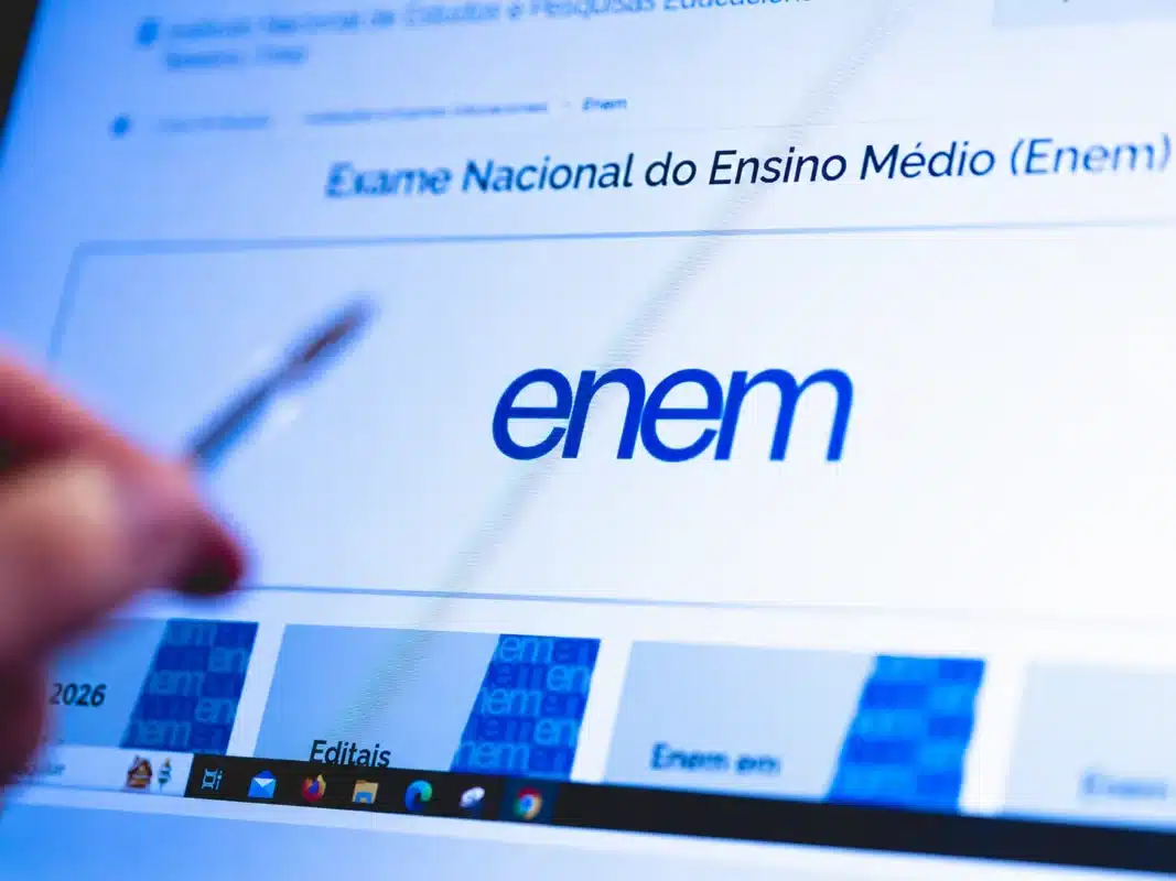 Tela do portal oficial do Enem 2026 mostrando o logo do exame e a opção de inscrição, representando o prazo final de inscrição.