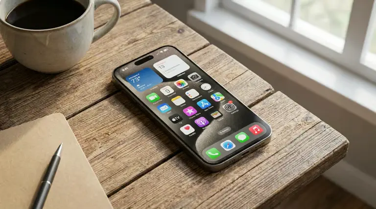 iPhone sobre mesa ilustrando a consulta aos modelos aptos à atualização do iOS 27.