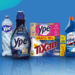 Linha de produtos de limpeza Ypê com detergente, amaciante, sabão Tixan e multiuso