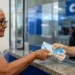 Pessoa idosa recebendo dinheiro em banco, representando o pagamento do BPC em junho de 2026.