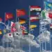 Bandeiras de diversos países representam os candidatos estrangeiros que podem participar do Celpe-Bras 2026.
