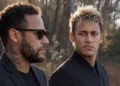 Neymar aparece ao lado de uma versão criada por inteligência artificial em vídeo que viralizou nas redes sociais.