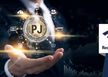 Ícone de PJ e logo da Receita Federal ilustram os impactos do CNPJ alfanumérico para empresas.