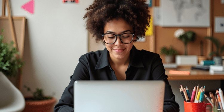 Pessoa estudando pelo notebook para concursos públicos municipais em São Paulo com salários de até R$ 6.102,68.