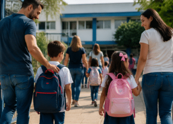 Crianças em ambiente escolar durante atividades de aprendizagem, em referência à organização dos calendários escolares para a Copa do Mundo Feminina de 2027.