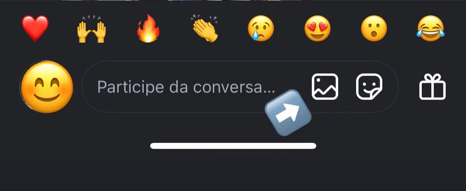 Instagram permite adicionar fotos nos comentários Ícone de imagem no campo de comentários do Instagram para publicar fotos nas respostas.