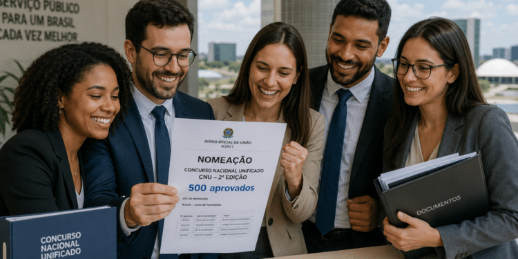 Aprovados no CNU comemoram a publicação da nomeação de 500 candidatos pelo governo federal.