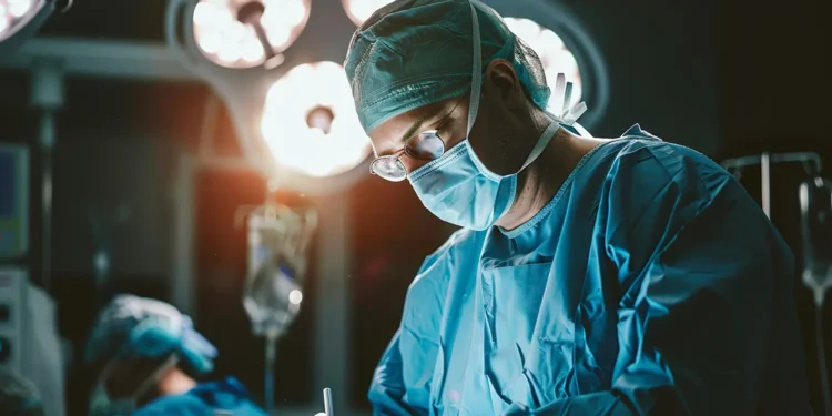 Médico realizando procedimento cirúrgico em hospital, representando o Projeto Mais Médicos Especialistas com oferta de capacitação e bolsas.