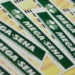 Bilhetes da Mega-Sena representam o concurso com prêmio acumulado de R$ 165 milhões após nenhuma aposta acertar as seis dezenas.