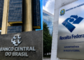 Fachadas do Banco Central do Brasil e da Receita Federal representando concursos públicos com novas atualizações.