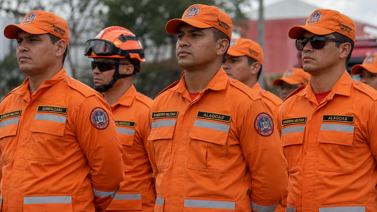 Bombeiros militares de Alagoas em formação, representando o concurso com 172 vagas imediatas.