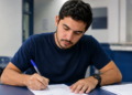Candidato preenche formulário em referência às inscrições do concurso CREF SE 2026.