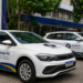 Veículos do Detran-PE estacionados em frente à unidade do órgão em Pernambuco.