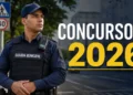 Guarda Municipal em serviço representa concursos de 2026 com salários de até R$ 5.300 e inscrições próximas do fim.