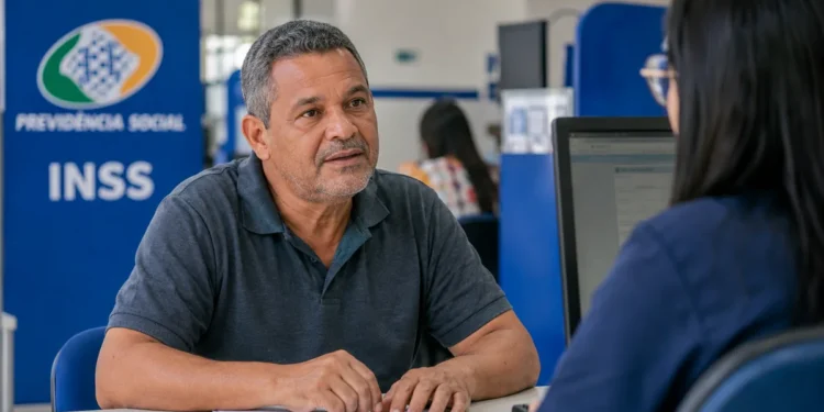 Segurado recebe atendimento em agência do INSS durante mutirão de serviços previdenciários