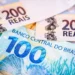 Cédulas de real representam os pagamentos do programa Pé-de-Meia previstos para agosto de 2026.