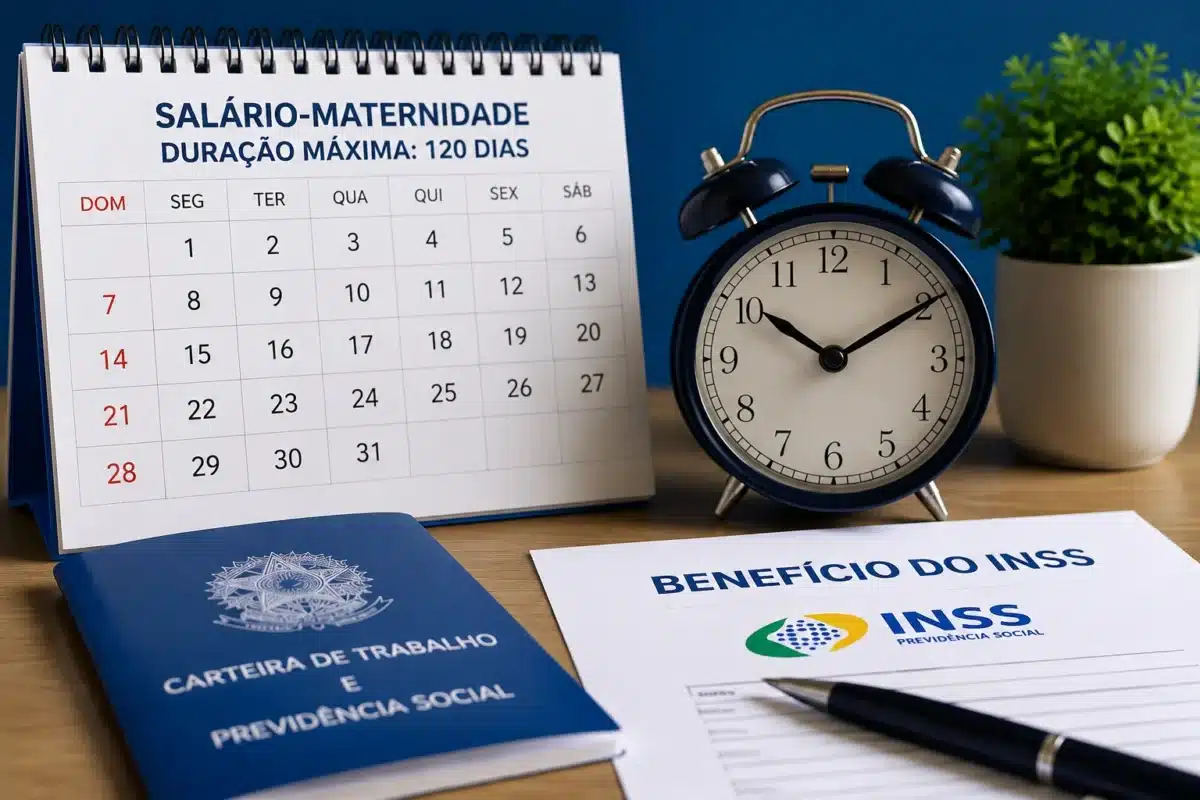 Prazo de pagamento do salário-maternidade para pai segurado do INSS Calendário e documentos do INSS representam o prazo de 120 dias do salário-maternidade para o pai segurado
