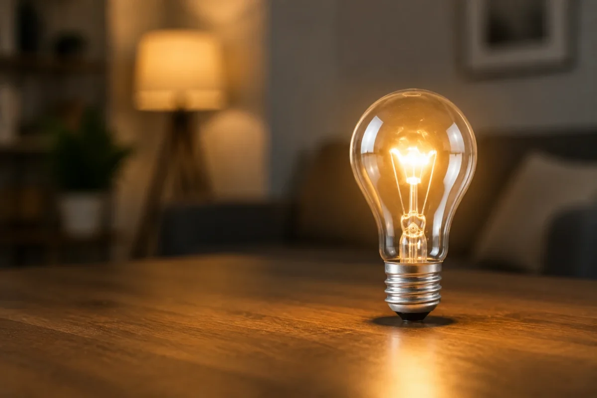 Lâmpada acesa representa o funcionamento do sistema de bandeiras tarifárias de energia elétrica