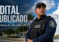Guarda Municipal de Santana do Mundaú (AL) em destaque com informação sobre edital publicado e período de inscrições do concurso.