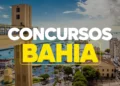 Vista de Salvador com destaque para concursos na Bahia, representando editais previstos em 2026 para PM, Sefaz, TCE e outros órgãos.