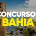 Vista de Salvador com destaque para concursos na Bahia, representando editais previstos em 2026 para PM, Sefaz, TCE e outros órgãos.