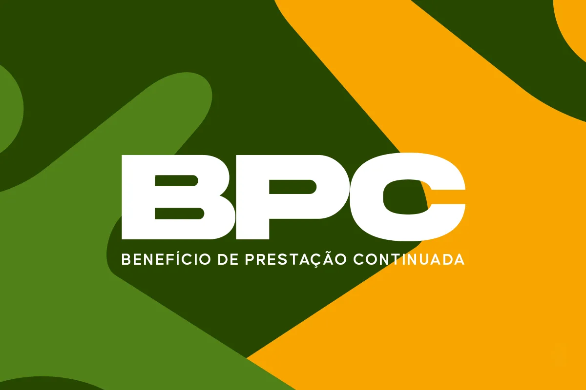 Logotipo do BPC (Benefício de Prestação Continuada), ilustrando os requisitos necessários para acesso ao benefício assistencial.