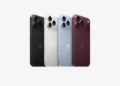 iPhone 18 Pro Max nas cores Bordô, Glacial, Prateado e Preto da nova linha premium da Apple.