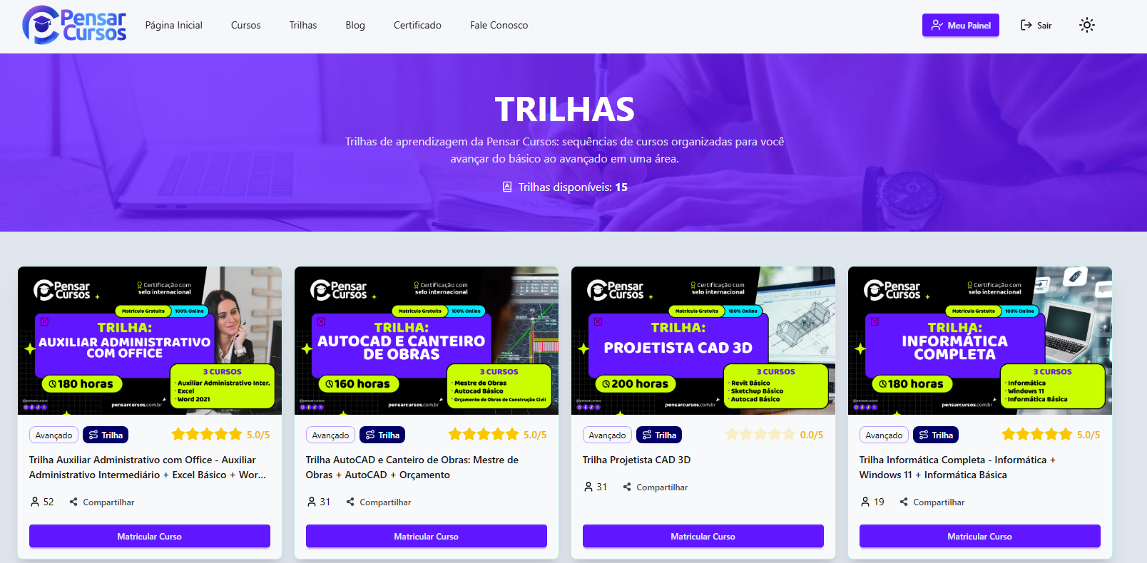 trilhas pensar cursos